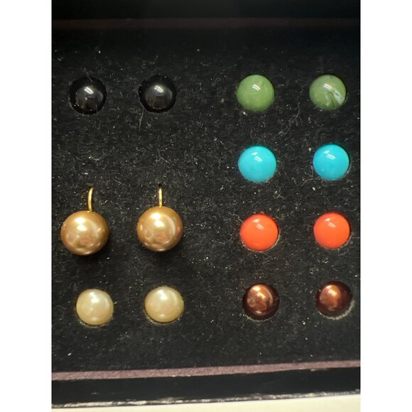 Joan Rivers NWT NIB Vintage Classics Ten Color Interchangeable Eurowire Earrings - Picture 8 of 11